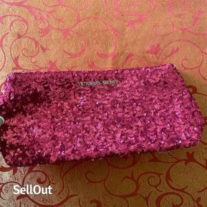 Victoria's Secret Pink Sequin Clutch Handbag Party Glamorous